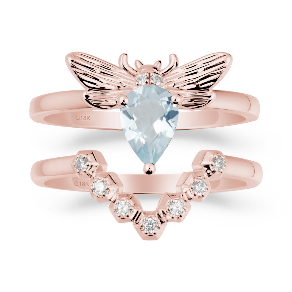 Queen Bee Inspired Aquamarine Ring Set - LUO Jewelry #metal_xxxxx