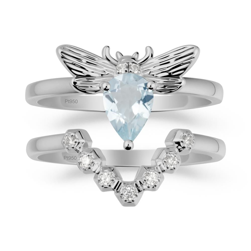 Queen Bee Inspired Aquamarine Ring Set - LUO Jewelry #metal_xxxxx