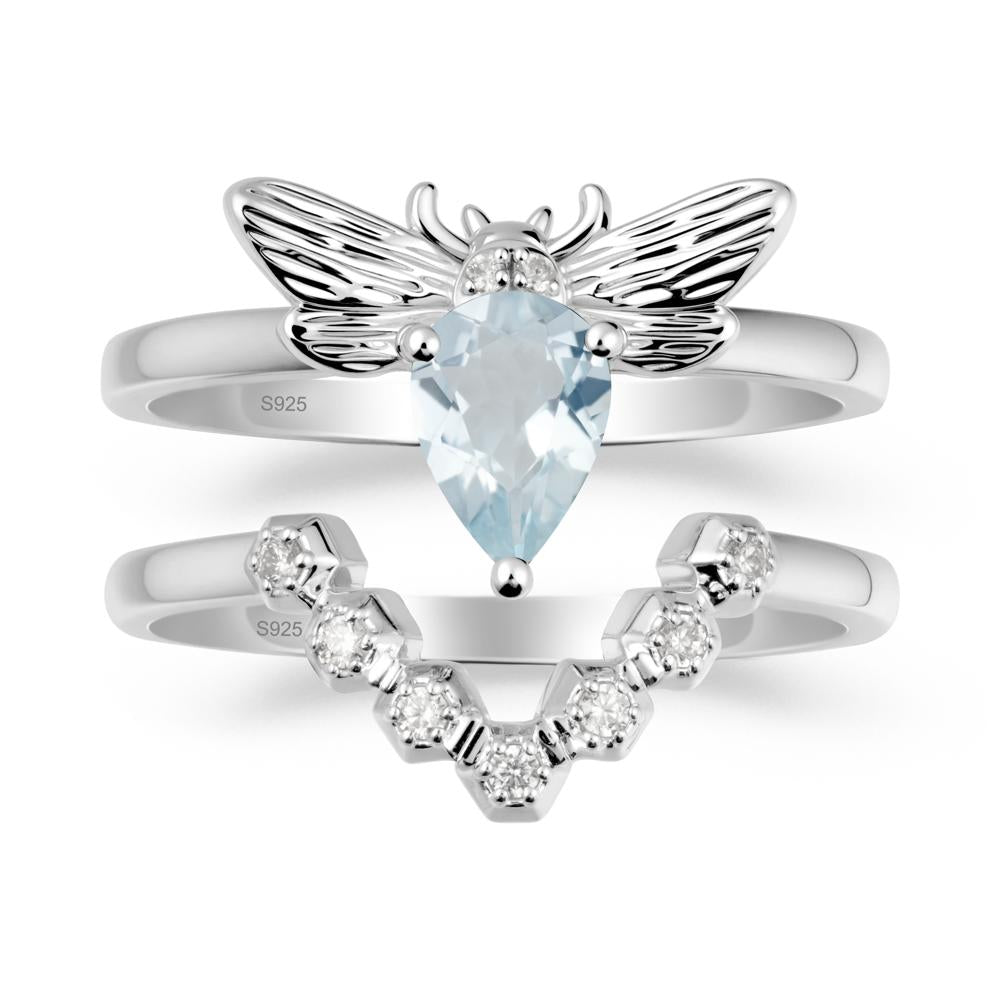 Queen Bee Inspired Aquamarine Ring Set - LUO Jewelry #metal_xxxxx