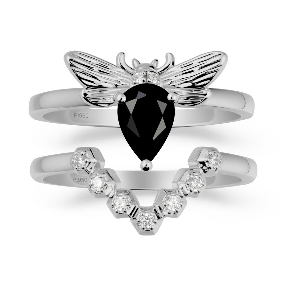Queen Bee Inspired Black Spinel Ring Set - LUO Jewelry #metal_xxxxx
