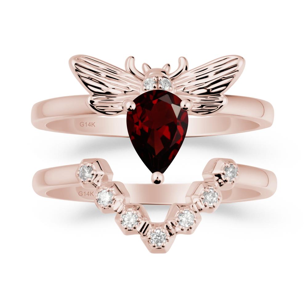 Queen Bee Inspired Garnet Ring Set - LUO Jewelry #metal_xxxxx