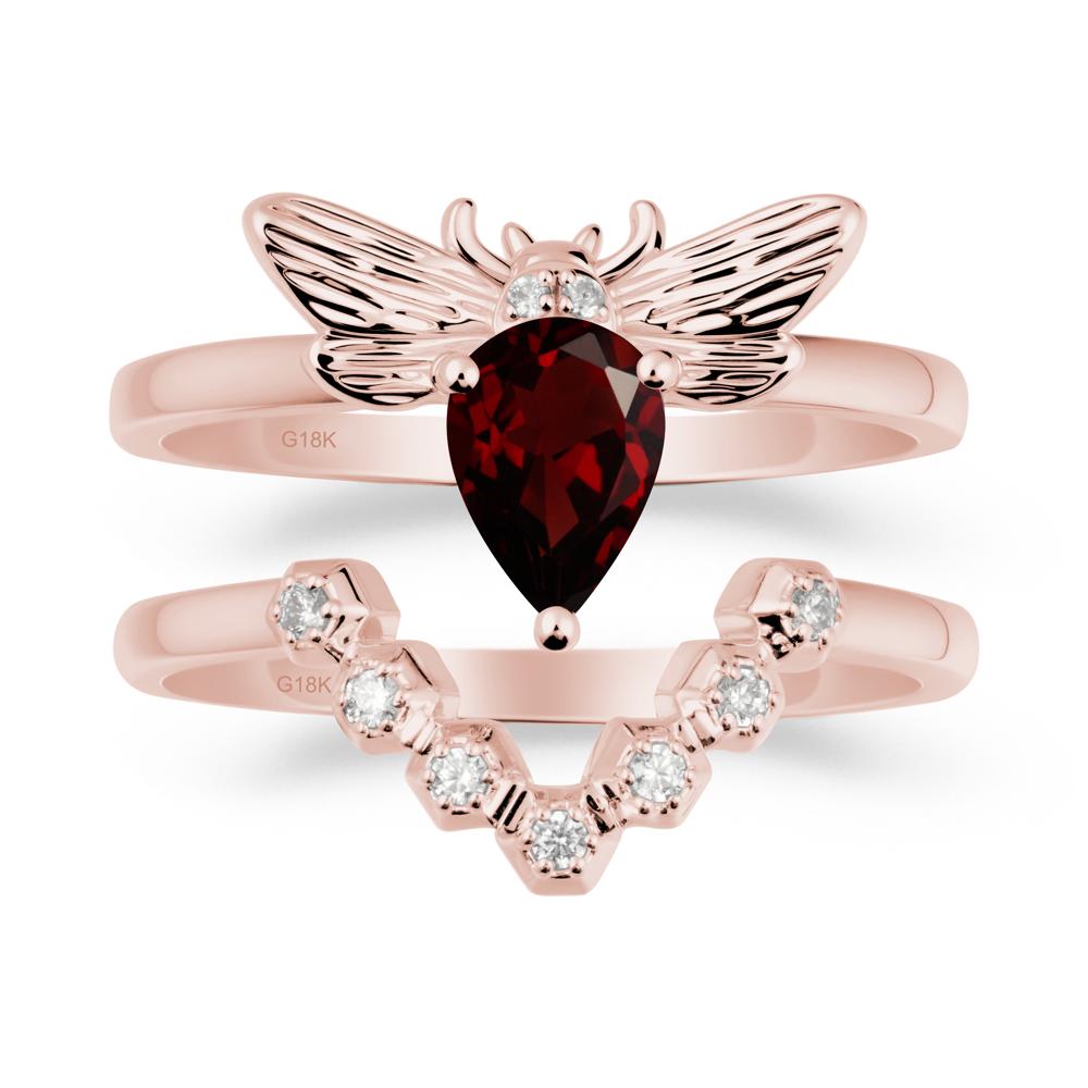 Queen Bee Inspired Garnet Ring Set - LUO Jewelry #metal_xxxxx
