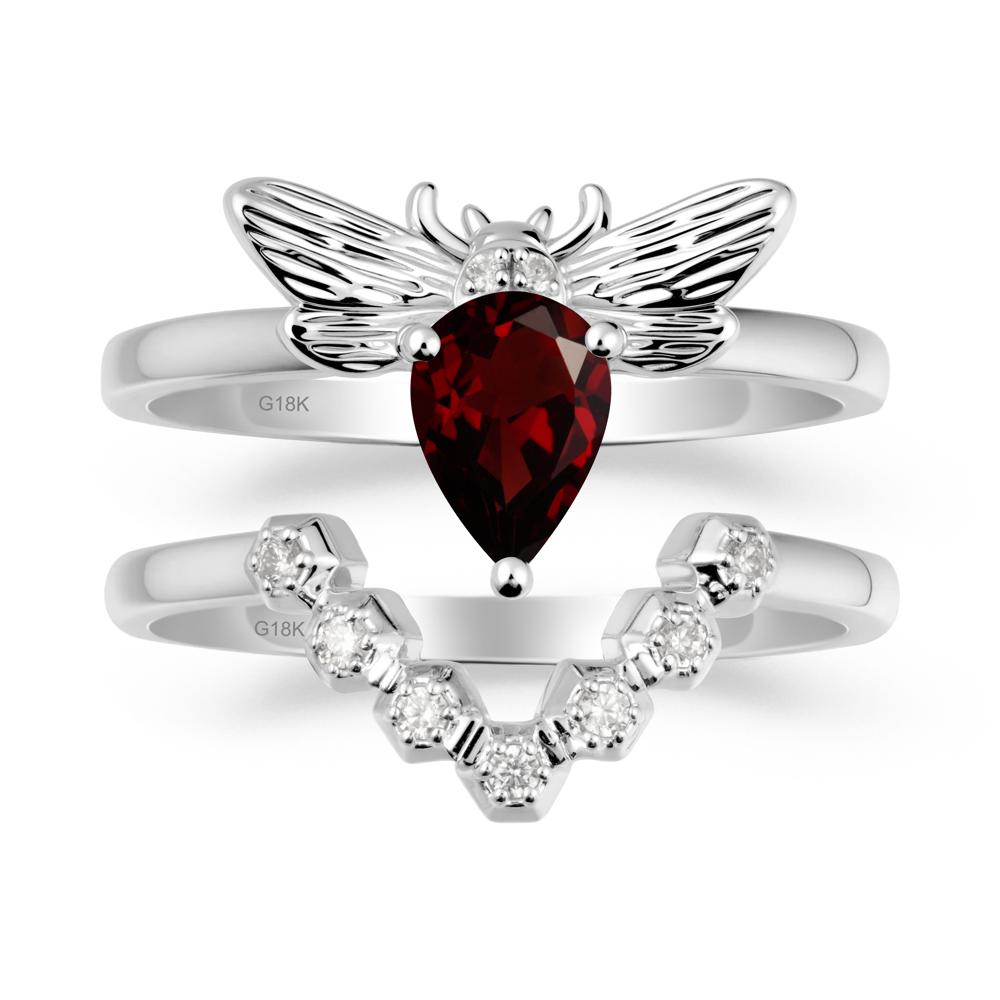 Queen Bee Inspired Garnet Ring Set - LUO Jewelry #metal_xxxxx
