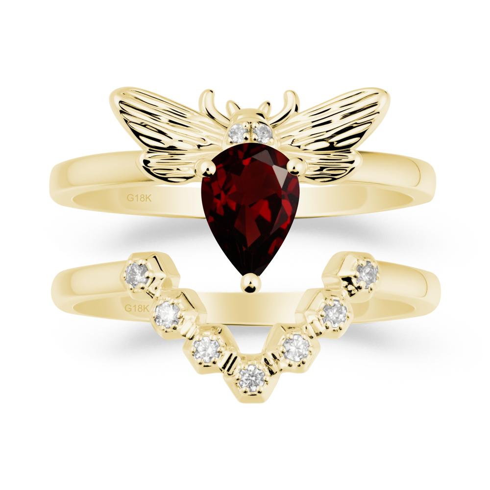 Queen Bee Inspired Garnet Ring Set - LUO Jewelry #metal_xxxxx