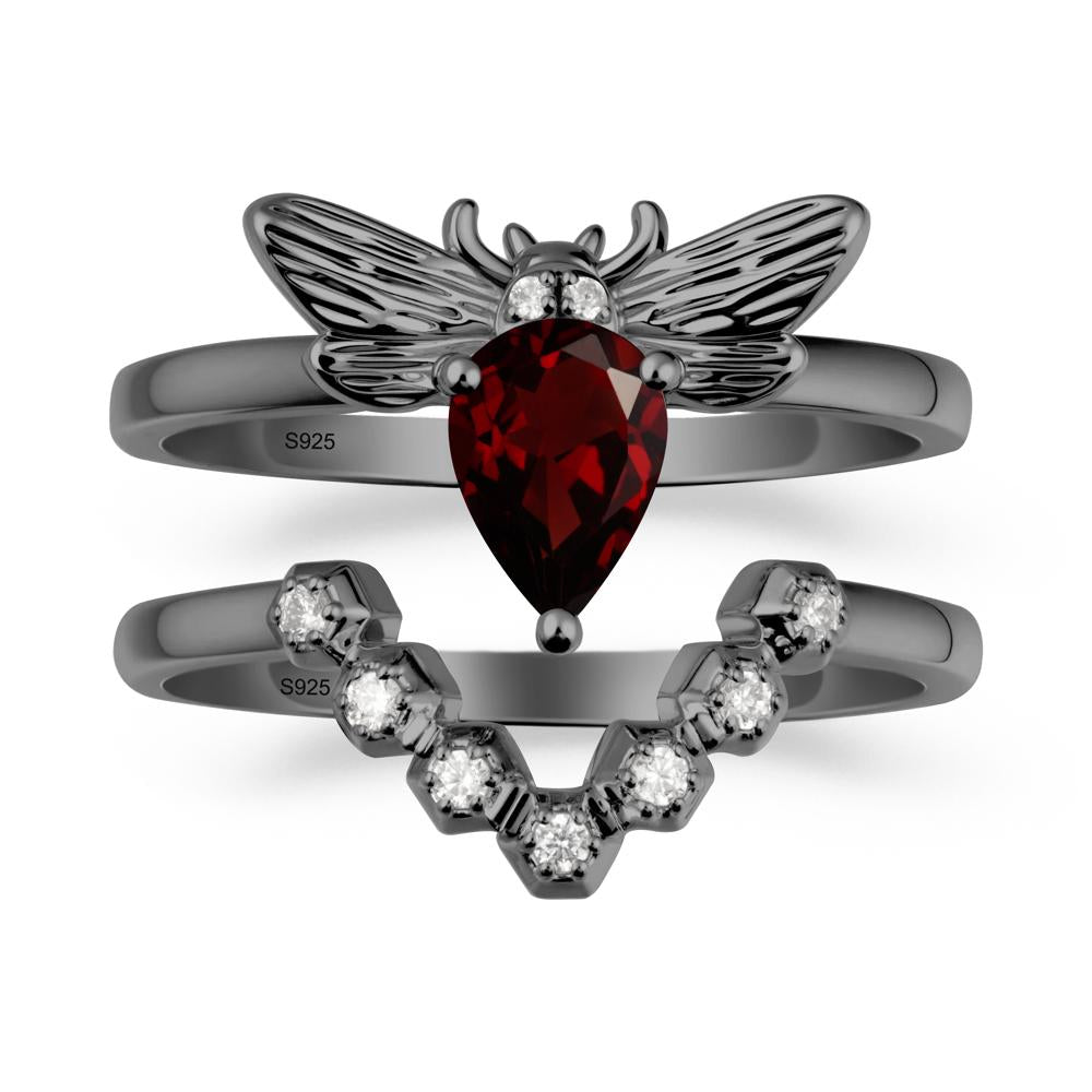Queen Bee Inspired Garnet Ring Set - LUO Jewelry #metal_xxxxx