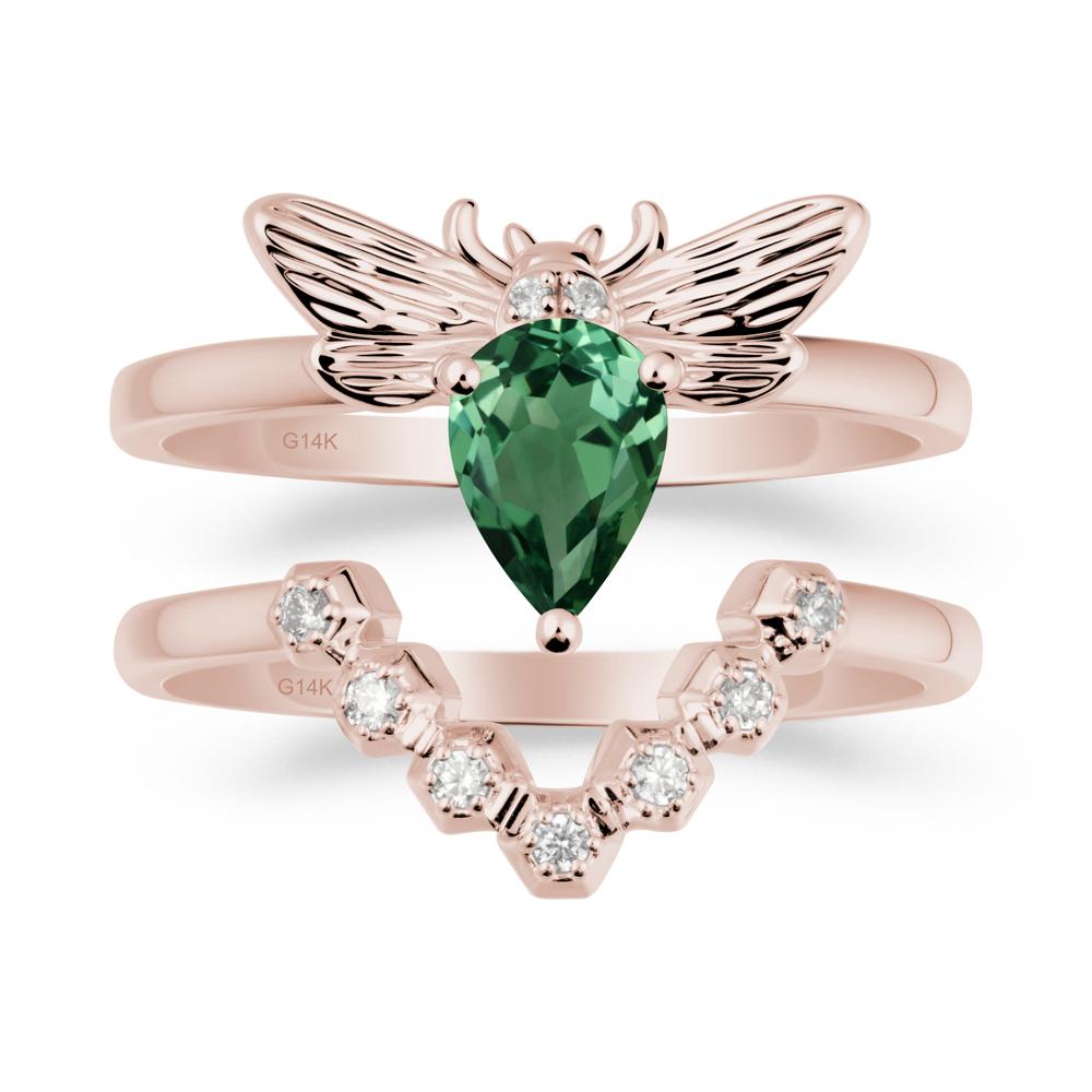 Queen Bee Inspired Green Sapphire Ring Set - LUO Jewelry #metal_xxxxx