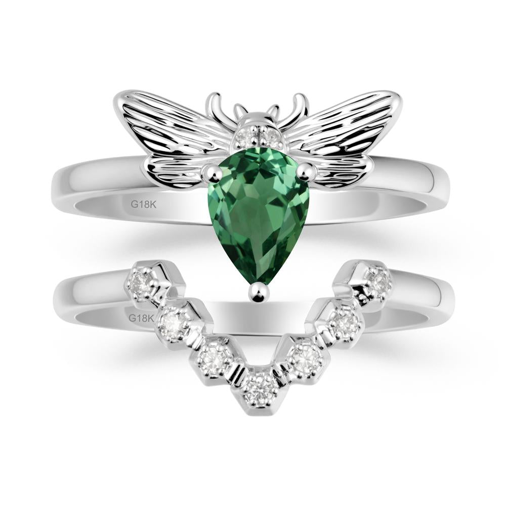 Queen Bee Inspired Green Sapphire Ring Set - LUO Jewelry #metal_xxxxx