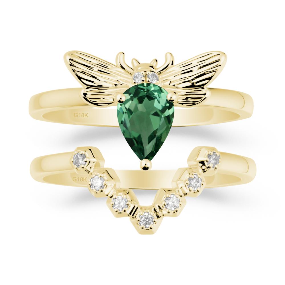 Queen Bee Inspired Green Sapphire Ring Set - LUO Jewelry #metal_xxxxx
