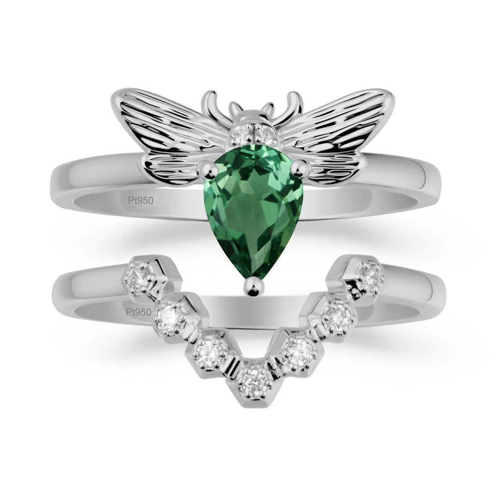 Queen Bee Inspired Green Sapphire Ring Set - LUO Jewelry #metal_xxxxx