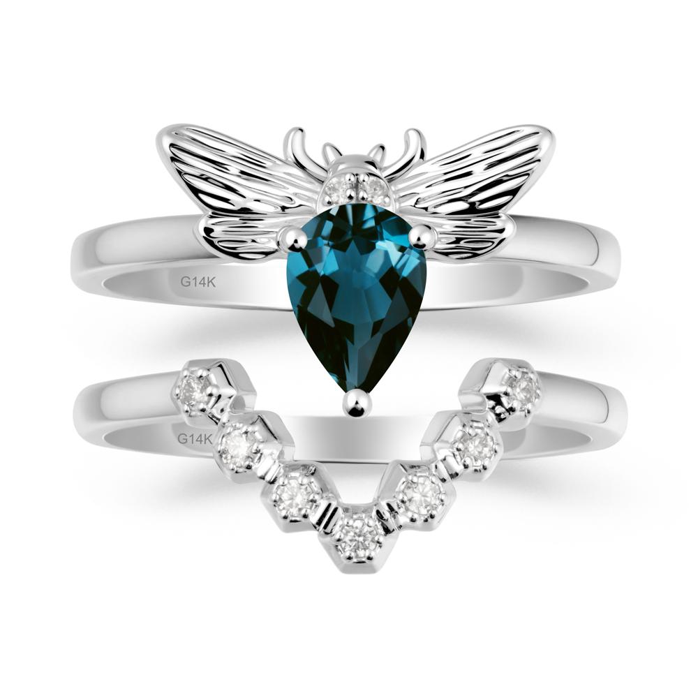Queen Bee Inspired London Blue Topaz Ring Set - LUO Jewelry #metal_xxxxx