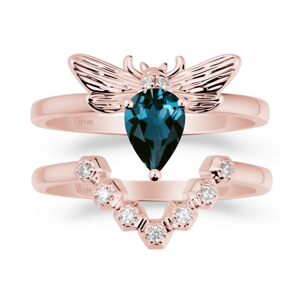 Queen Bee Inspired London Blue Topaz Ring Set - LUO Jewelry #metal_xxxxx
