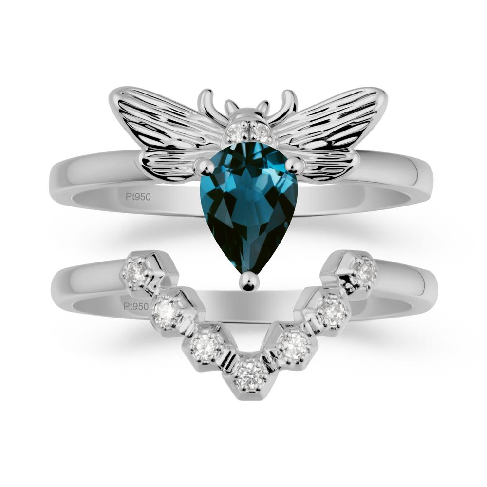 Queen Bee Inspired London Blue Topaz Ring Set - LUO Jewelry #metal_xxxxx
