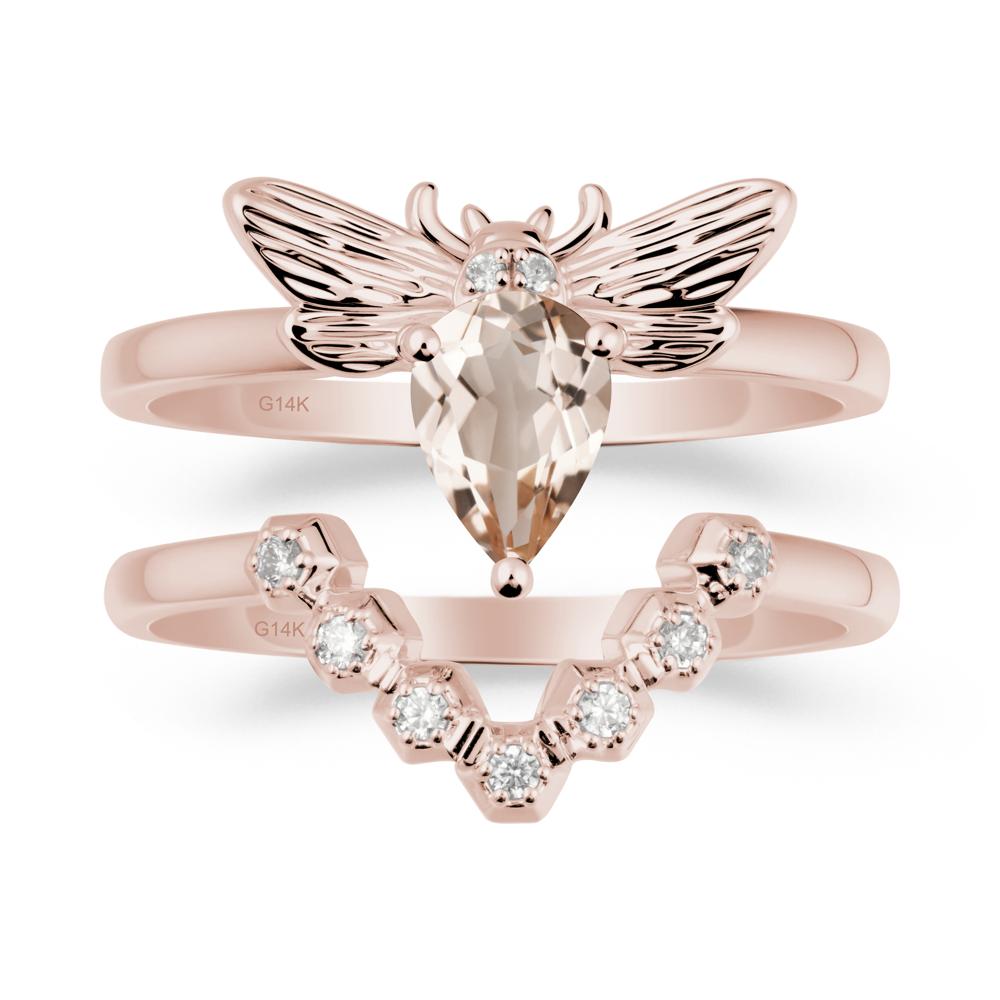 Queen Bee Inspired Morganite Ring Set - LUO Jewelry #metal_xxxxx