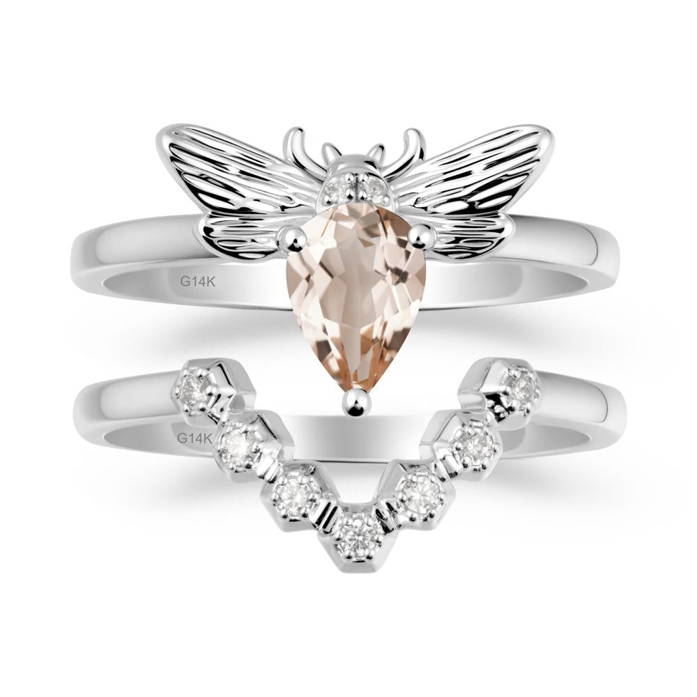 Queen Bee Inspired Morganite Ring Set - LUO Jewelry #metal_xxxxx