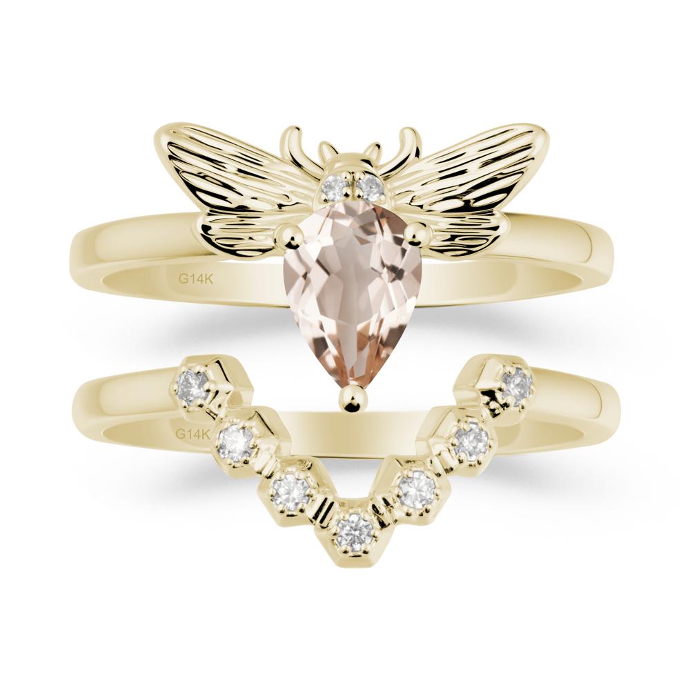 Queen Bee Inspired Morganite Ring Set - LUO Jewelry #metal_xxxxx