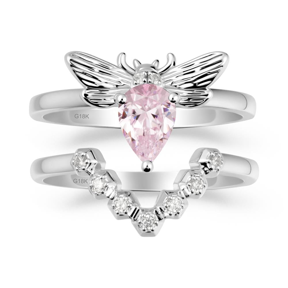 Queen Bee Inspired Pink Cubic Zirconia Ring Set - LUO Jewelry #metal_xxxxx