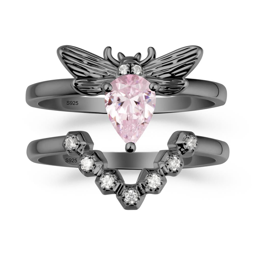 Queen Bee Inspired Pink Cubic Zirconia Ring Set - LUO Jewelry #metal_xxxxx