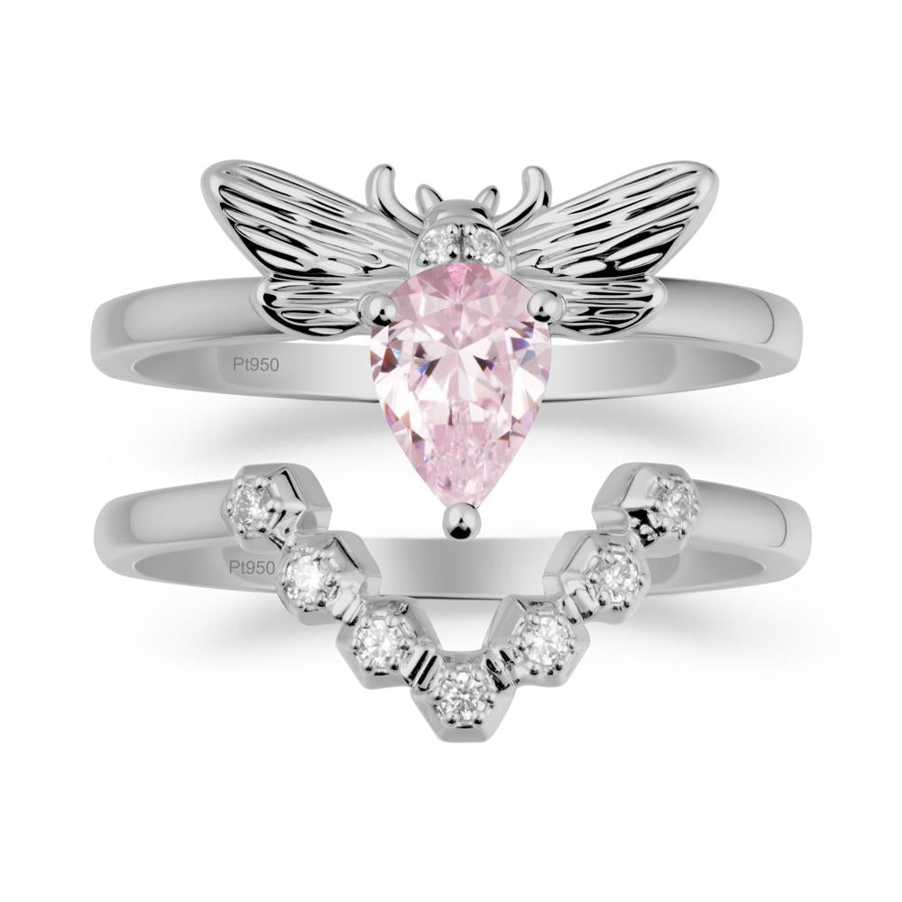 Queen Bee Inspired Pink Cubic Zirconia Ring Set - LUO Jewelry #metal_xxxxx