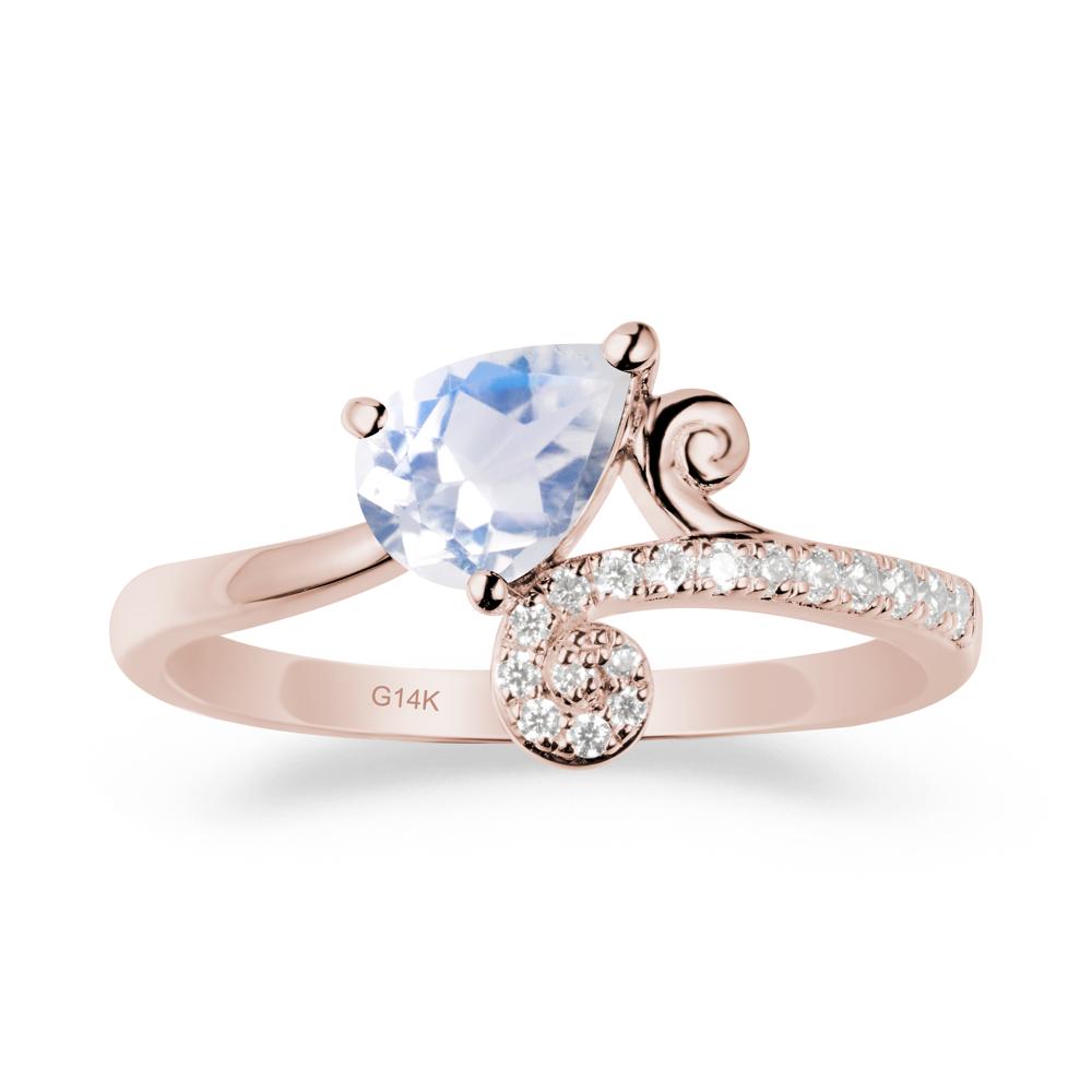 Vine Moonstone Bypass Ring - LUO Jewelry #metal_14k rose gold