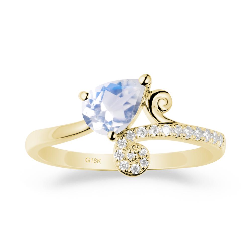 Vine Moonstone Bypass Ring - LUO Jewelry #metal_18k yellow gold