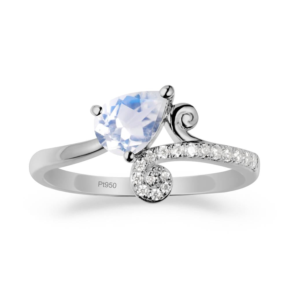 Vine Moonstone Bypass Ring - LUO Jewelry #metal_platinum