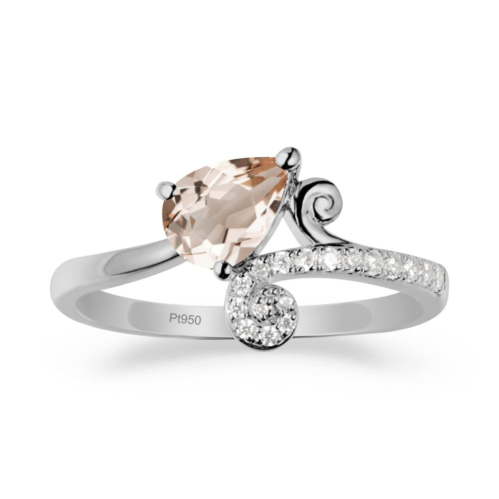 Bypass Teardrop Morganite Ring - LUO Jewelry #metal_platinum
