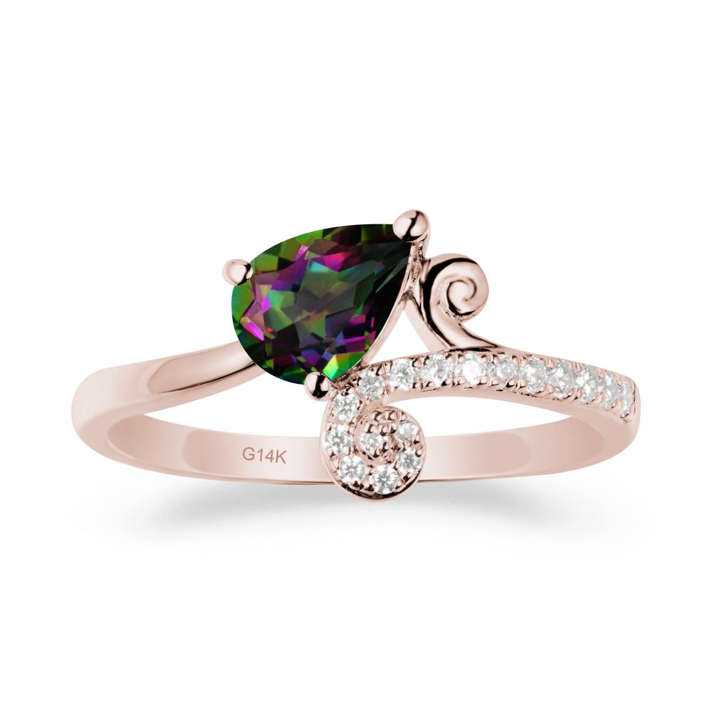 Teardrop Mystic Topaz Swirl Ring - LUO Jewelry #metal_14k rose gold