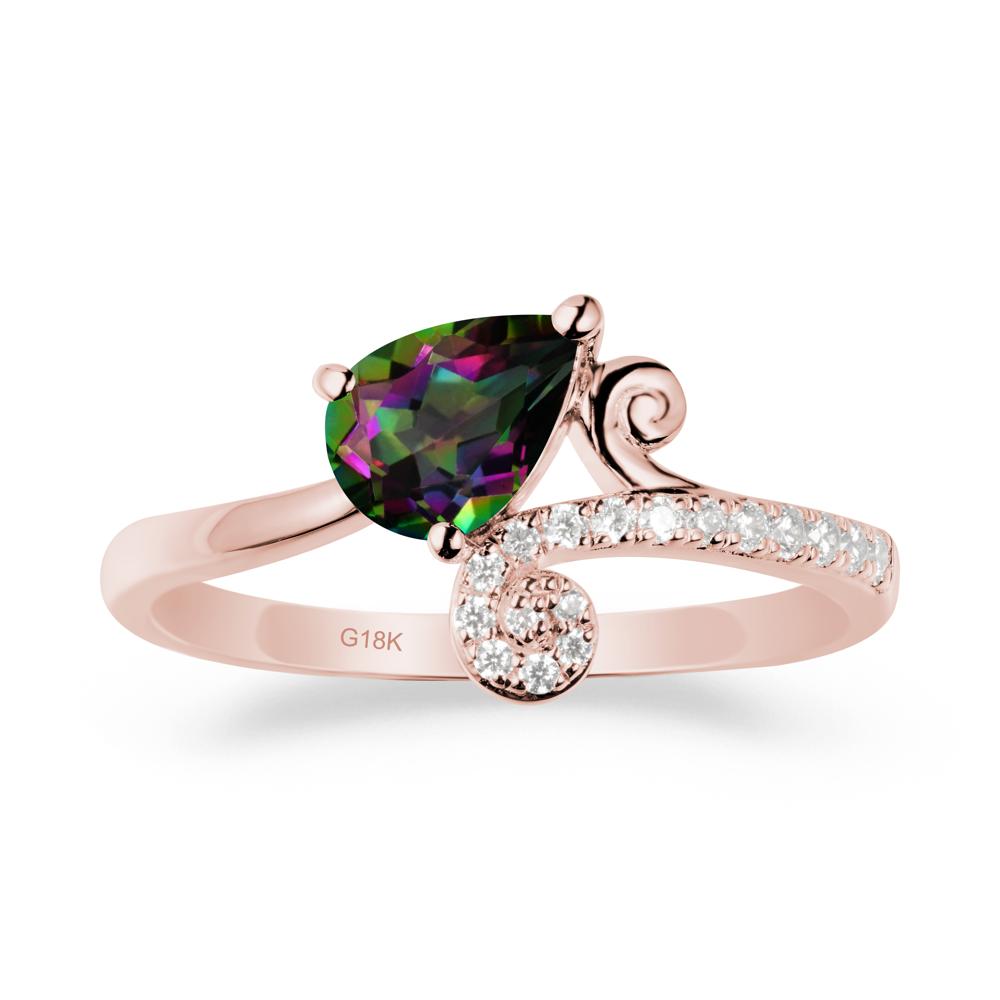 Teardrop Mystic Topaz Swirl Ring - LUO Jewelry #metal_18k rose gold