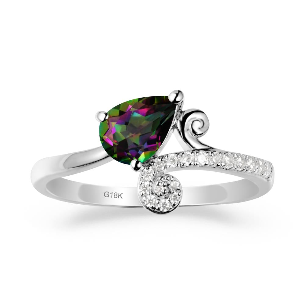 Teardrop Mystic Topaz Swirl Ring - LUO Jewelry #metal_18k white gold