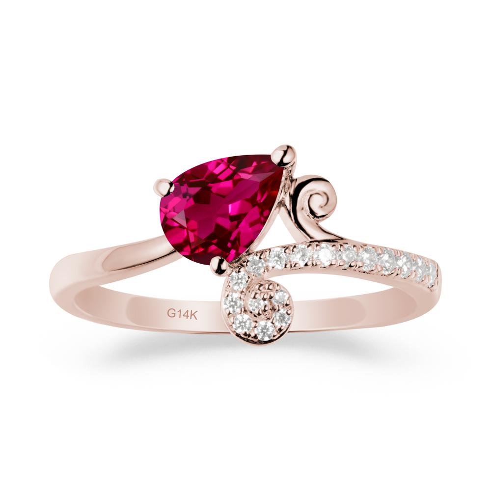 Vine Ruby Bypass Ring - LUO Jewelry #metal_14k rose gold