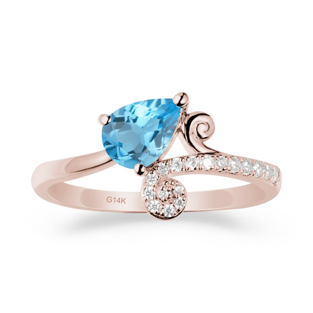 Vine Swiss Blue Topaz Bypass Ring - LUO Jewelry #metal_14k rose gold