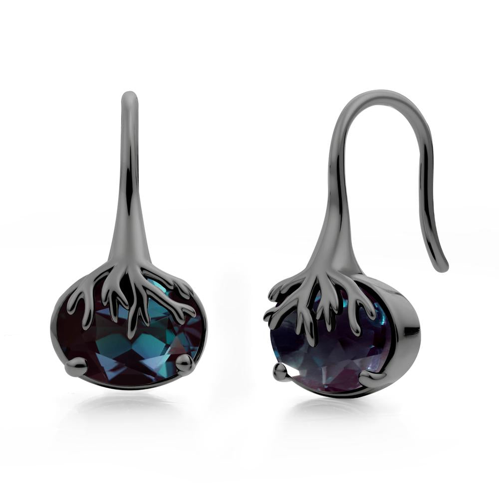 Nature Inspired Oval Alexandrite Earrings - LUO Jewelry #metal_black finish sterling silver