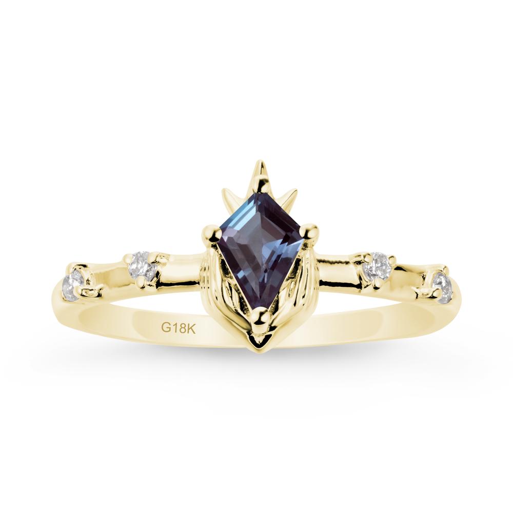 Fantasy Claddagh Ring with Kite Alexandrite - LUO Jewelry #metal_18k yellow gold