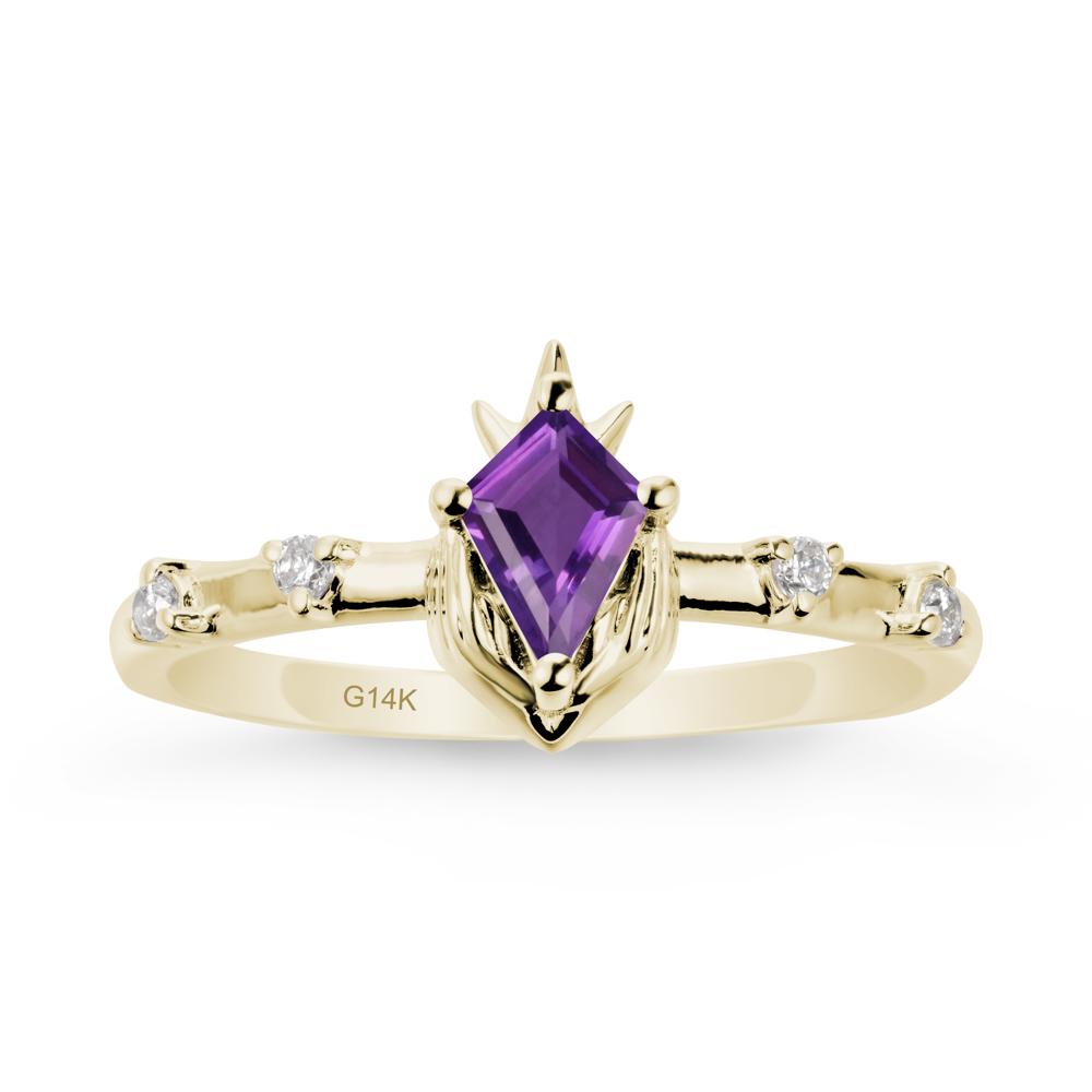 Kite Amethyst Modern Claddagh Ring - LUO Jewelry #metal_14k yellow gold