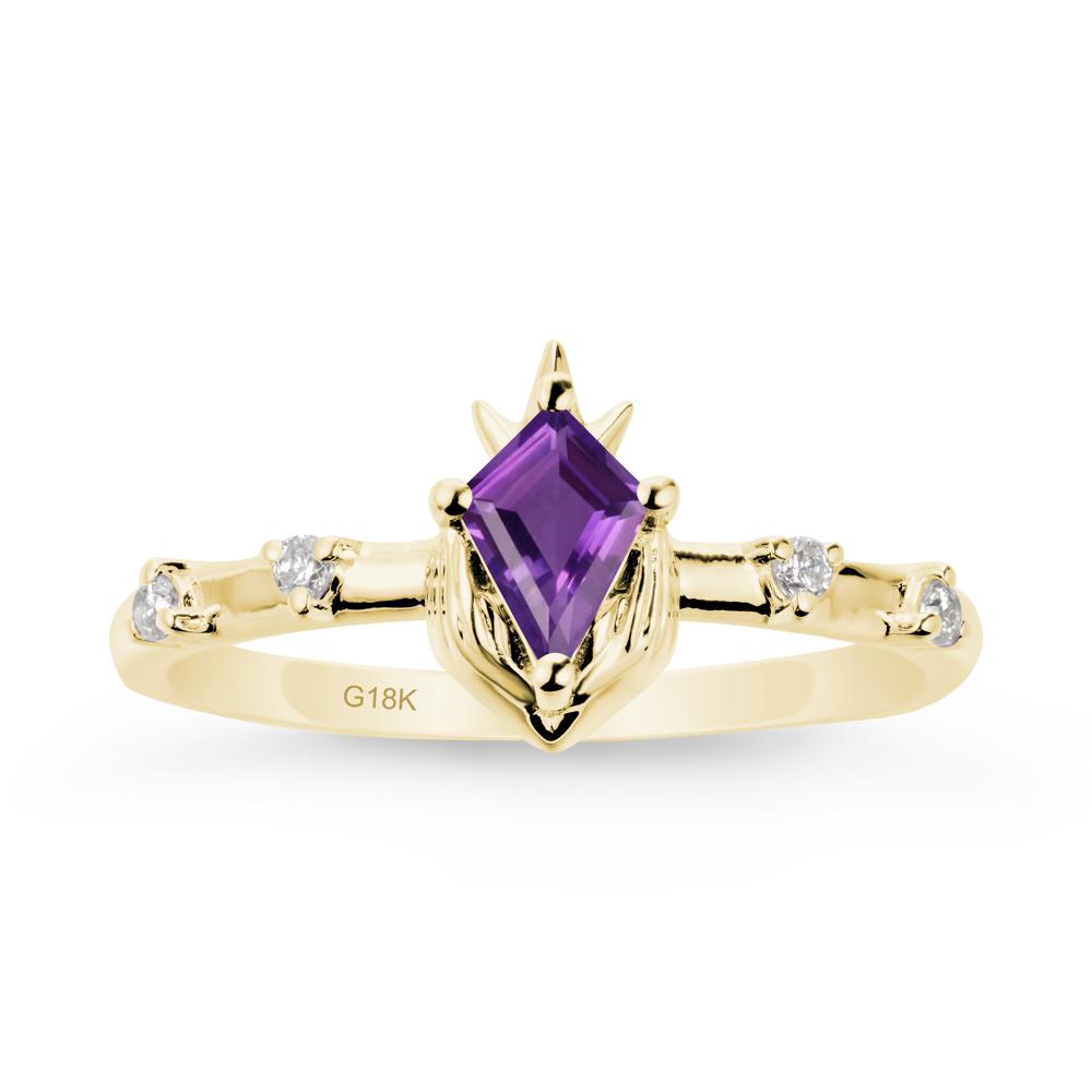 Kite Amethyst Modern Claddagh Ring - LUO Jewelry #metal_18k yellow gold