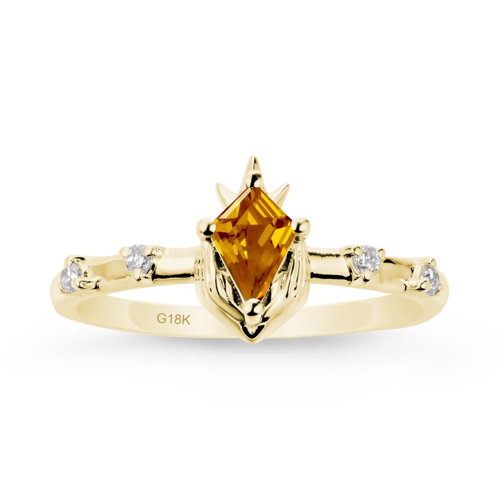 Fantasy Claddagh Ring with Kite Citrine - LUO Jewelry #metal_18k yellow gold