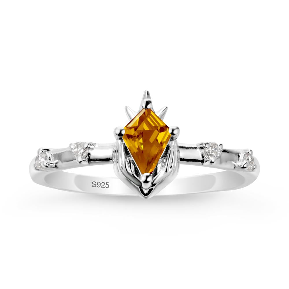 Fantasy Claddagh Ring with Kite Citrine - LUO Jewelry #metal_sterling silver