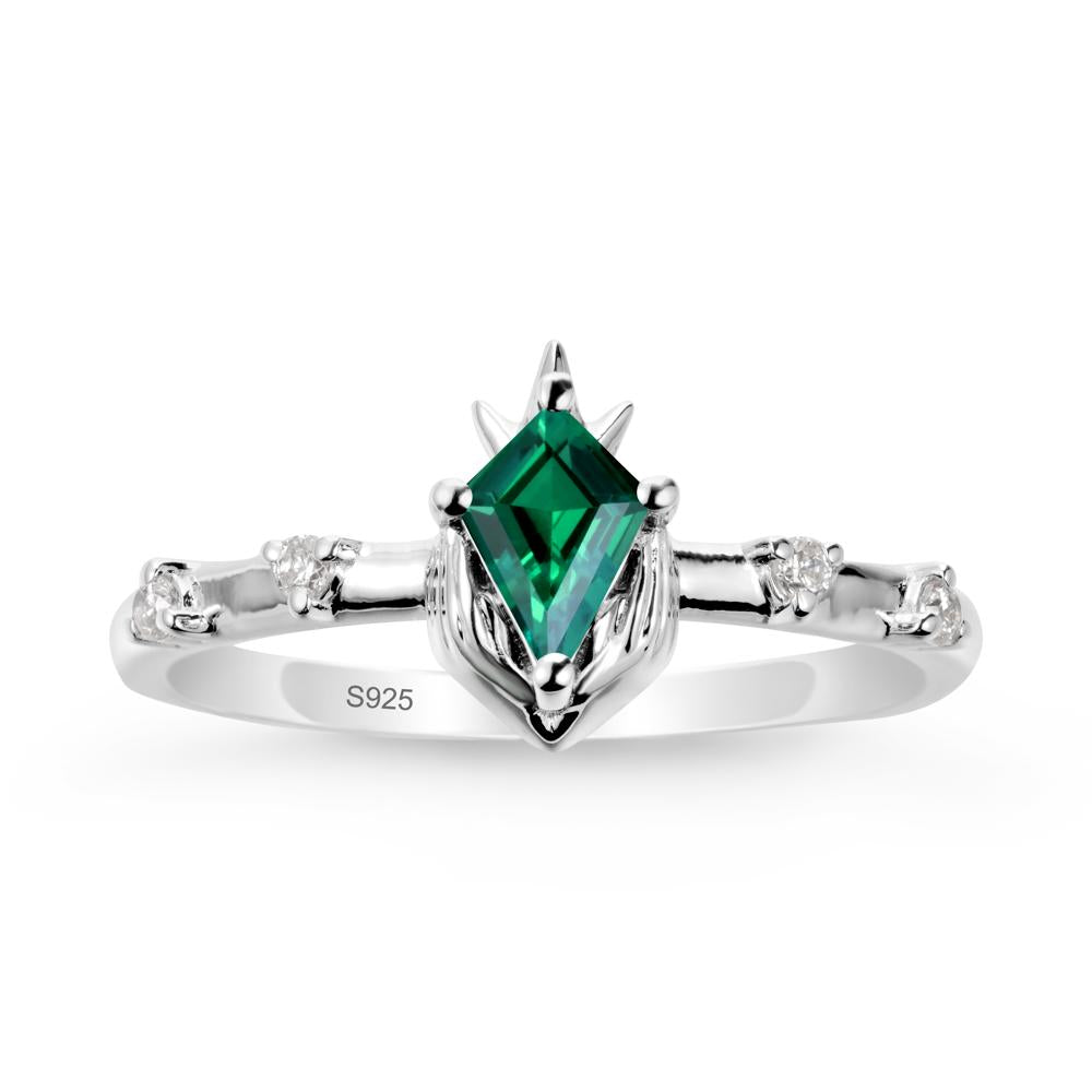 Kite Emerald Modern Claddagh Ring - LUO Jewelry #metal_sterling silver