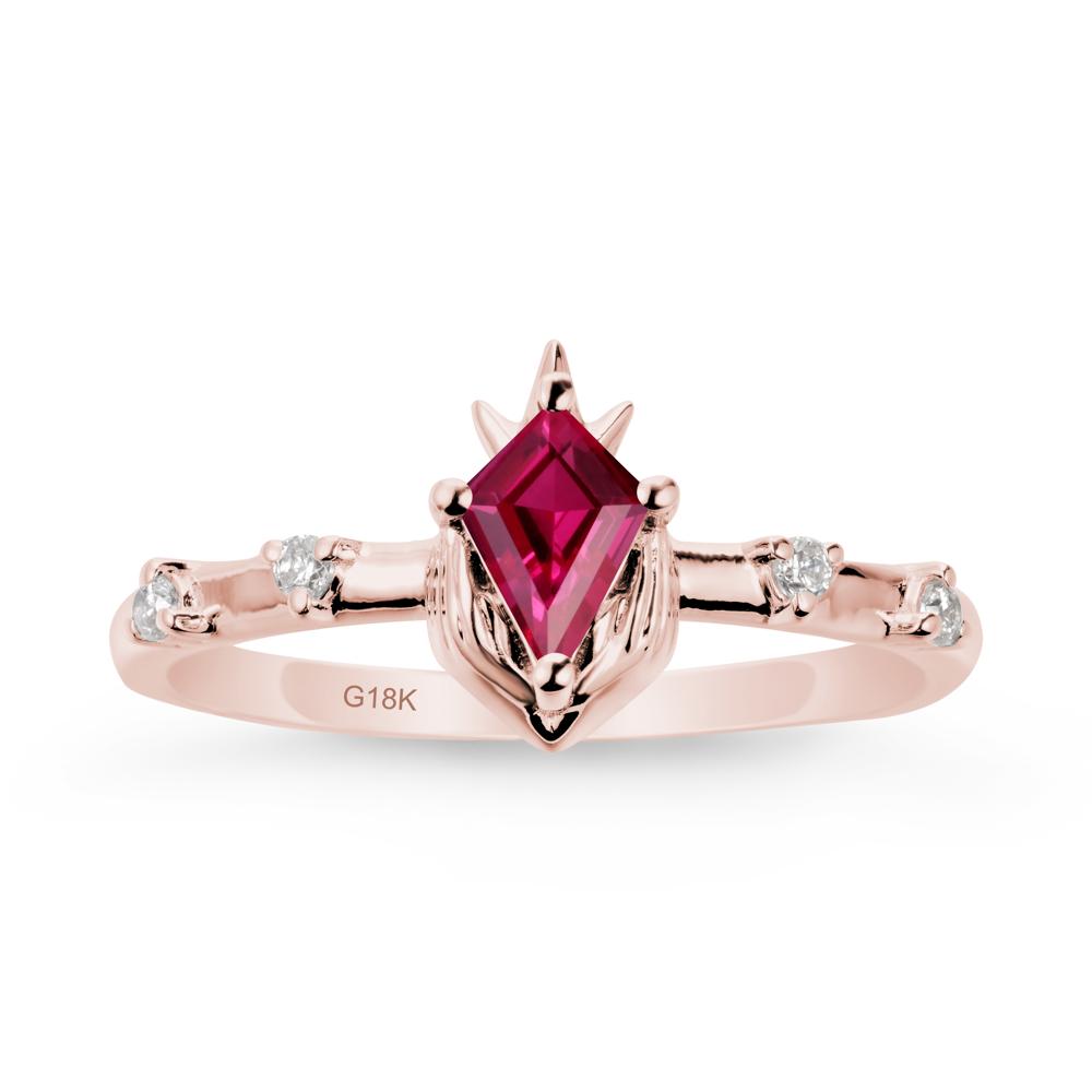 Kite Cut Ruby Crown Ring - LUO Jewelry #metal_18k rose gold
