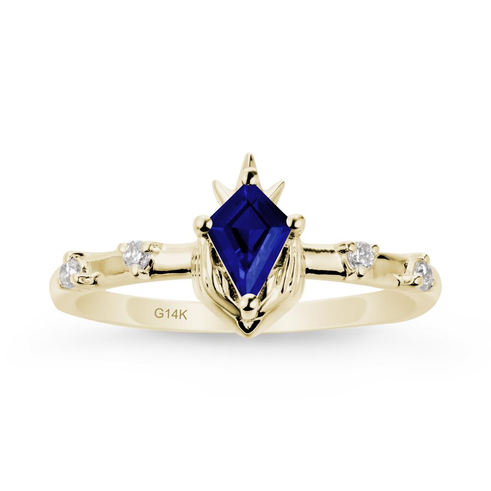 Fantasy Claddagh Ring with Kite Sapphire - LUO Jewelry #metal_14k yellow gold