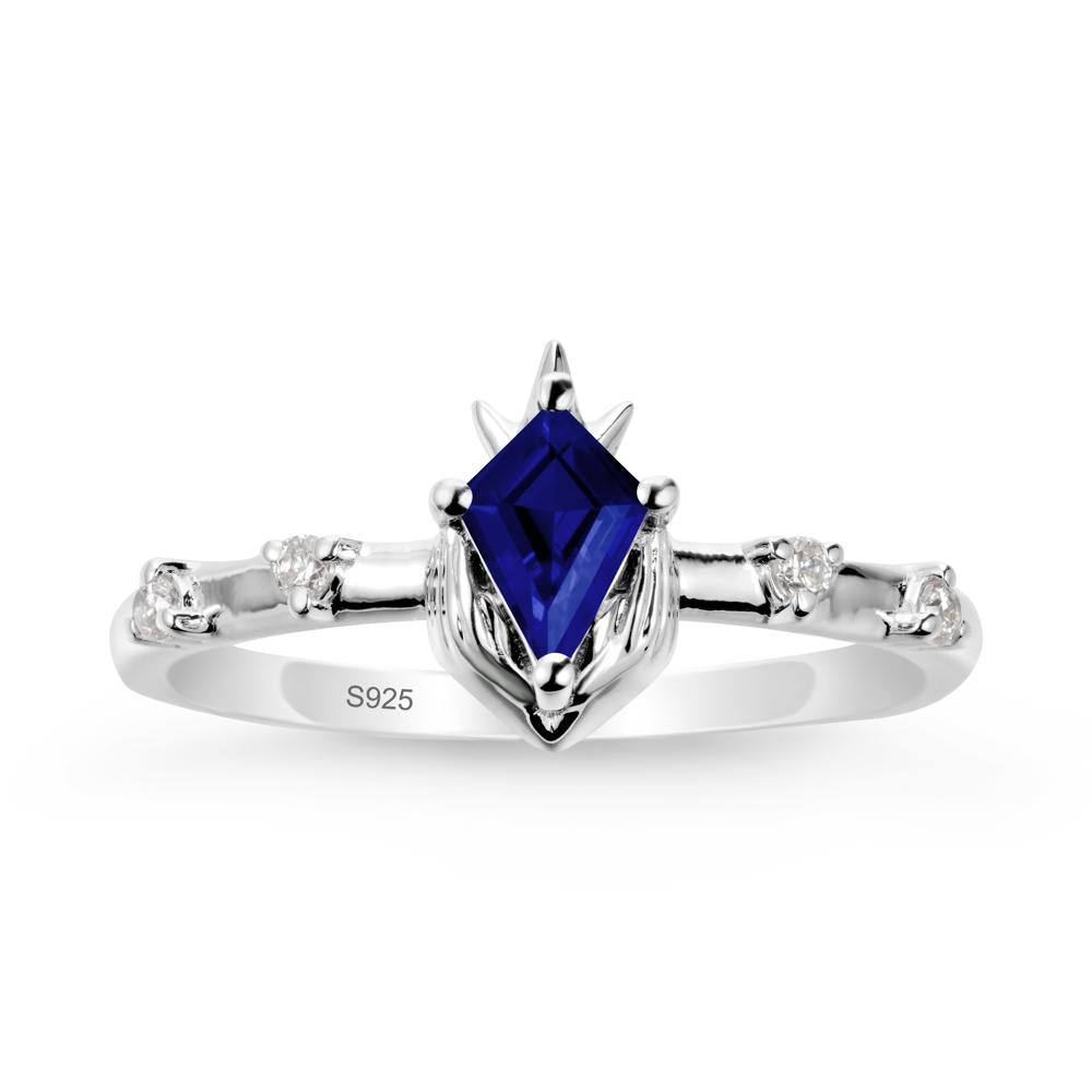 Fantasy Claddagh Ring with Kite Sapphire - LUO Jewelry #metal_sterling silver