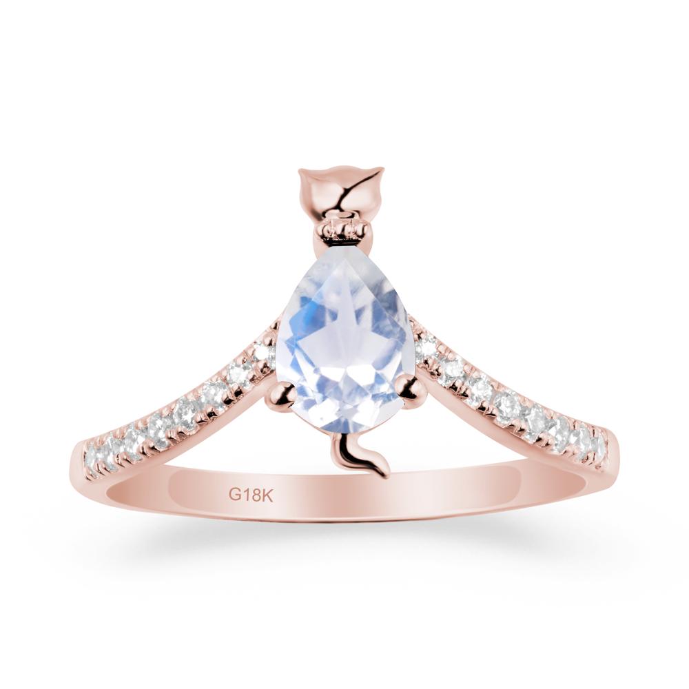Cute Cat Inspired Moonstone Ring - LUO Jewelry #metal_18k rose gold
