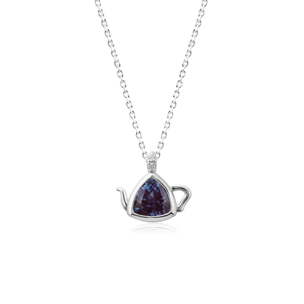 Teapot Inspired Alexandrite Necklace - LUO Jewelry #metal_18k white gold