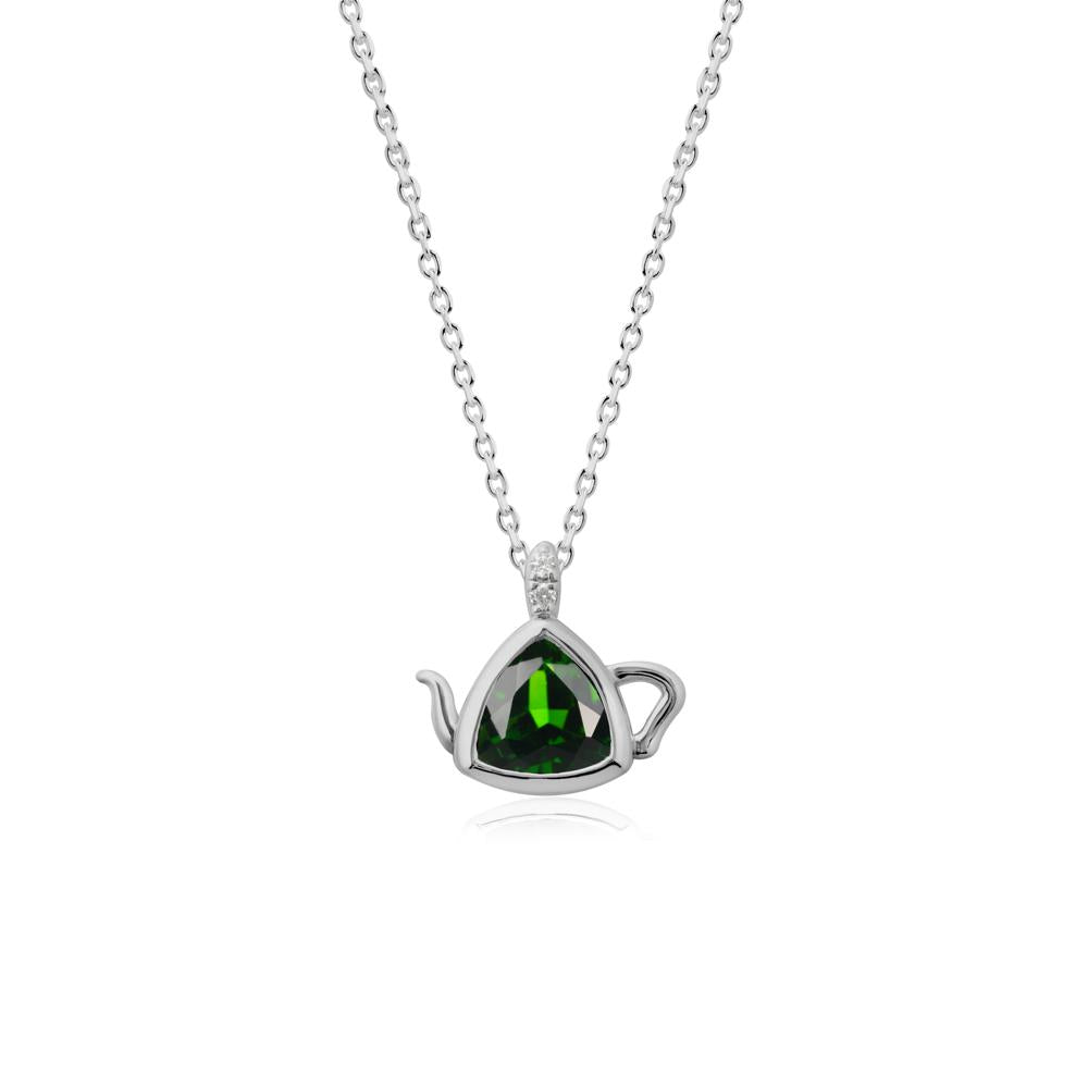 Teapot Inspired Diopside Necklace - LUO Jewelry #metal_platinum