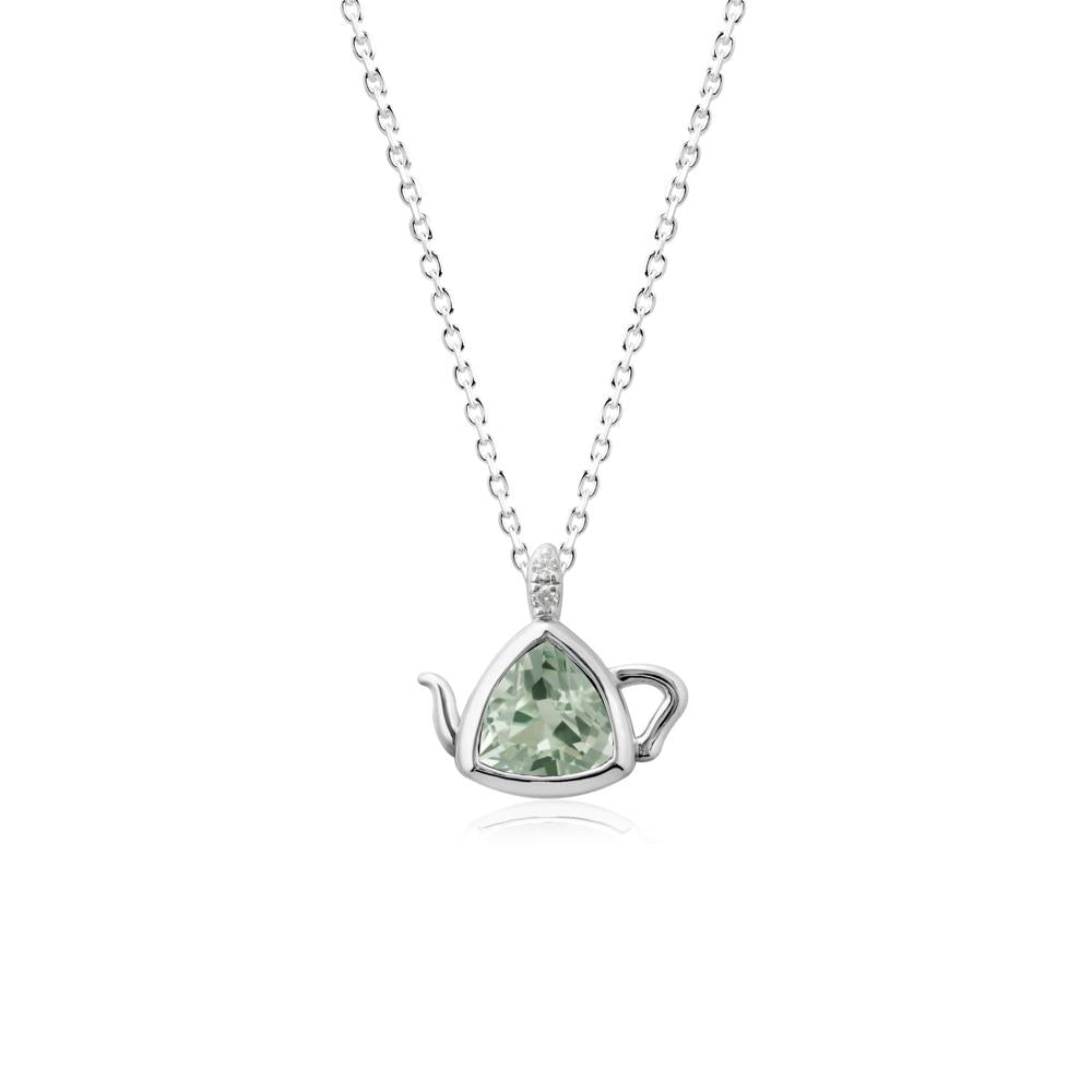 Teapot Inspired Green Amethyst Necklace - LUO Jewelry #metal_sterling silver