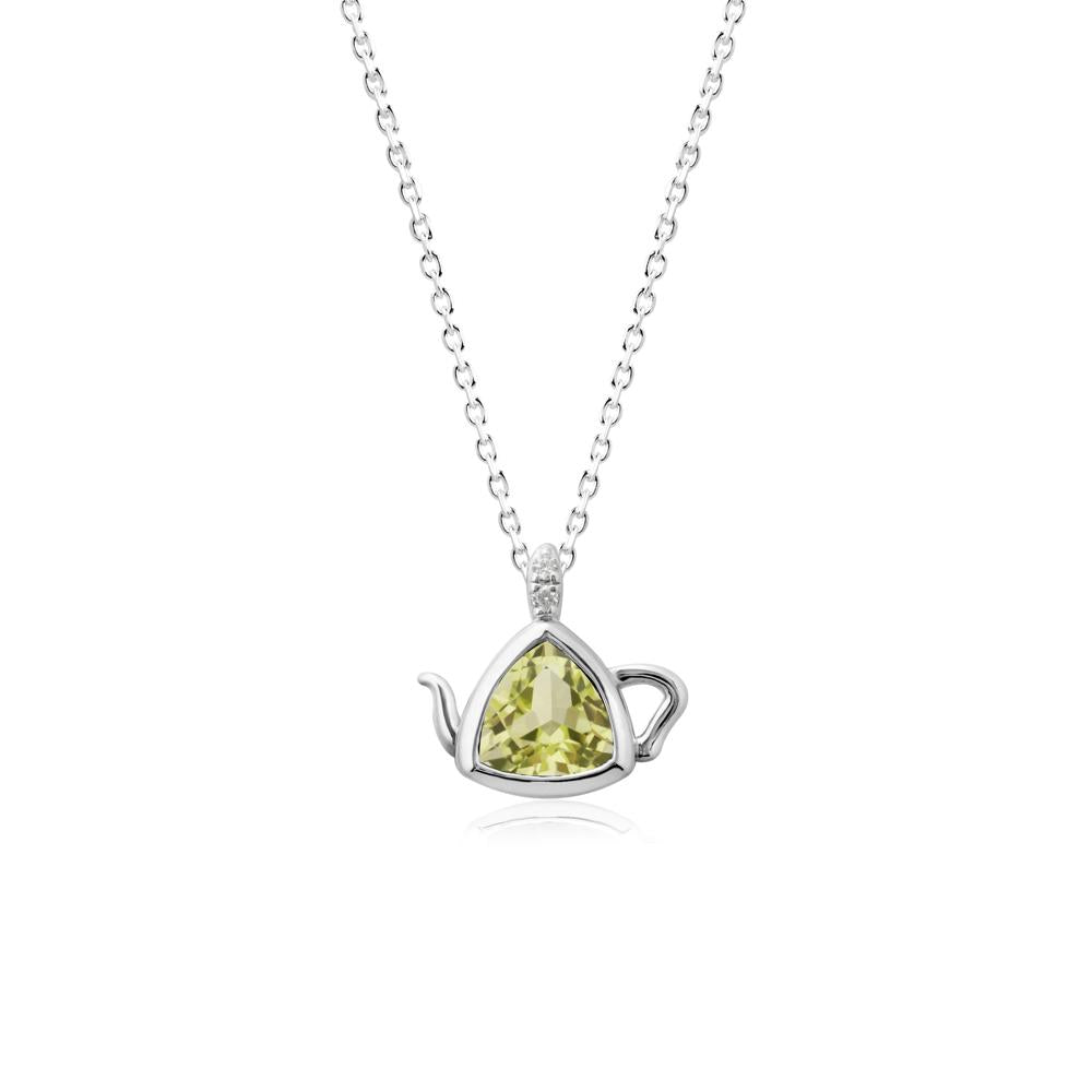 Creative Bezel Setting Lemon Quartz Pendant - LUO Jewelry #metal_18k white gold