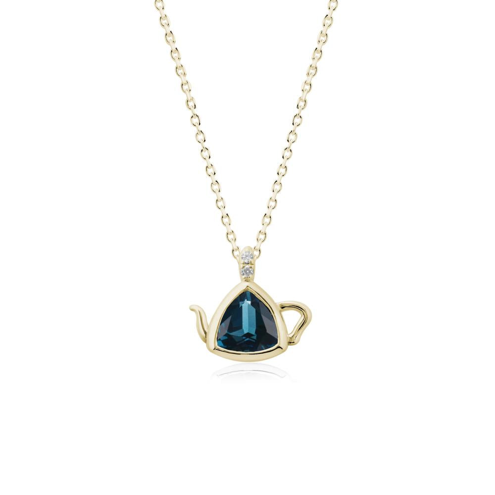 Teapot Inspired London Blue Topaz Necklace - LUO Jewelry #metal_14k yellow gold