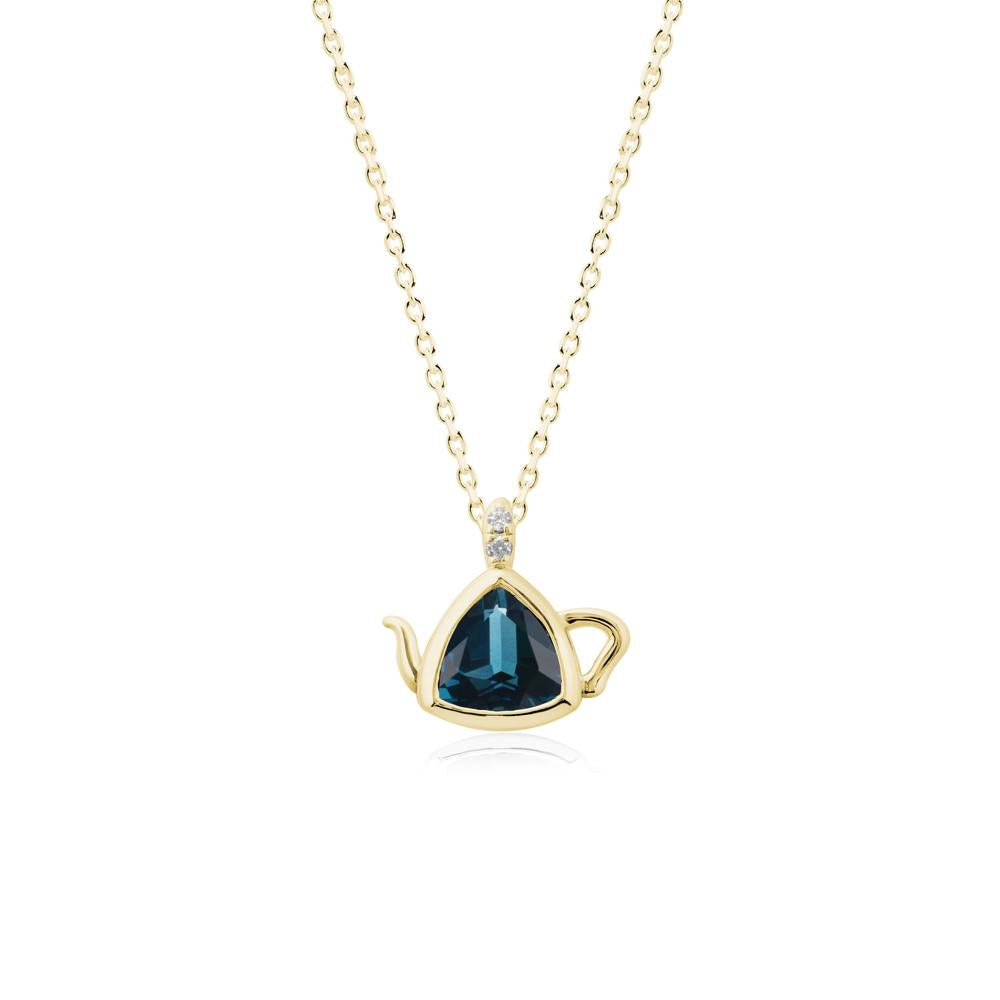 Teapot Inspired London Blue Topaz Necklace - LUO Jewelry #metal_18k yellow gold