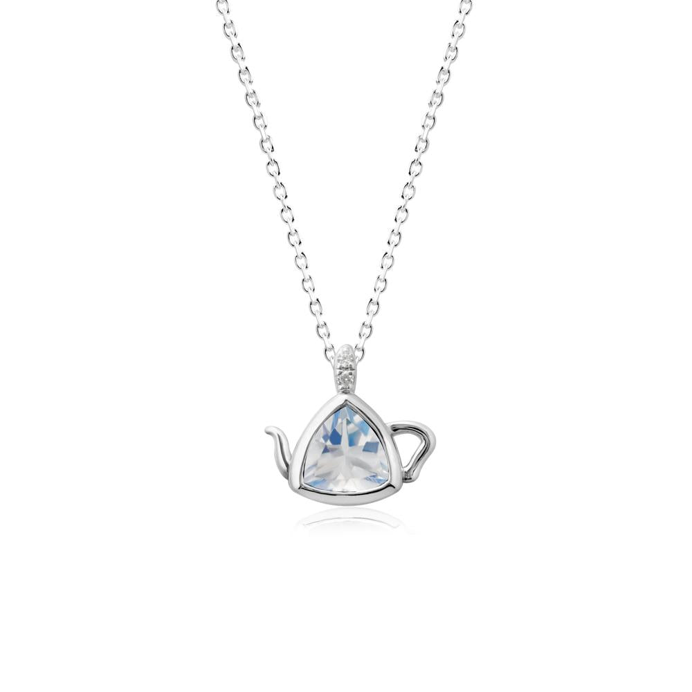 Trillion Cut Moonstone Pendant Necklace - LUO Jewelry #metal_14k white gold
