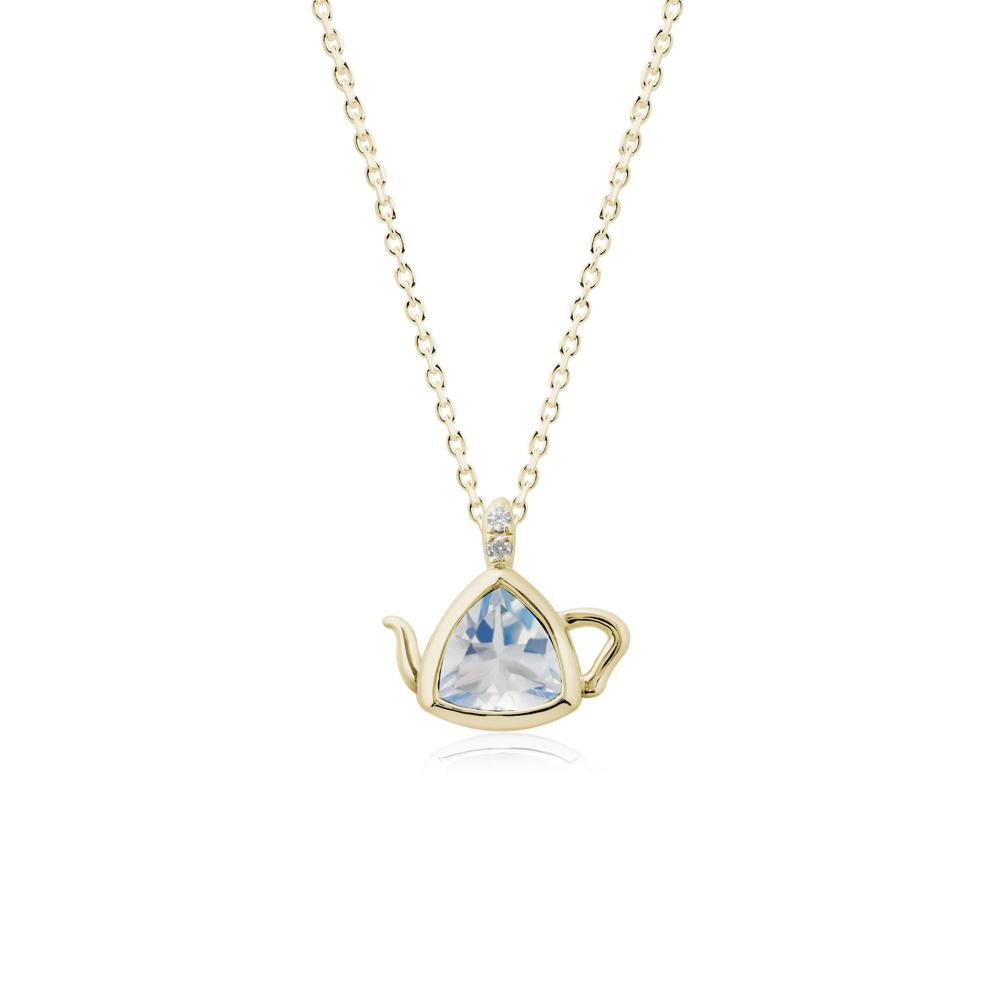 Trillion Cut Moonstone Pendant Necklace - LUO Jewelry #metal_14k yellow gold